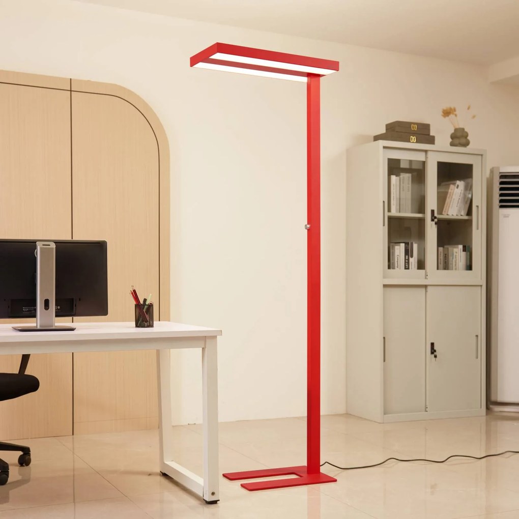 Lampada LED da pavimento Logan Basic, rosso, 6.000 lm, dimmerabile Arcchio,, Rosso, Studio / Ufficio, Alluminio, Moderno