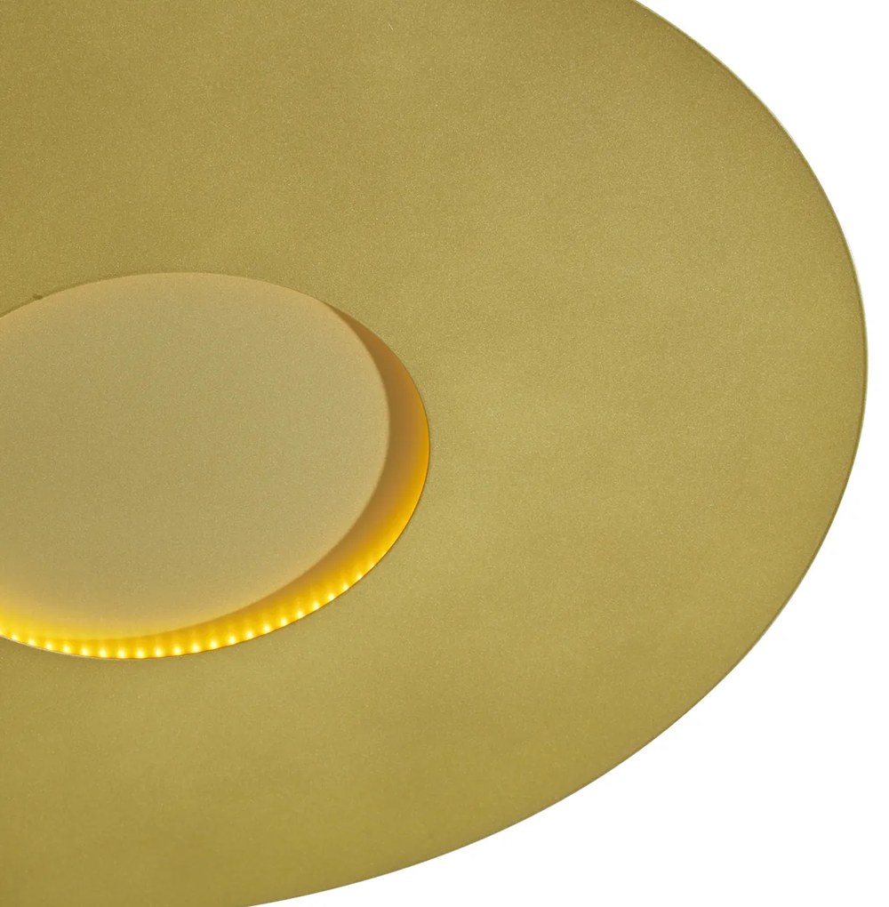 Plafoniera moderna oro 60cm incl. LED dimmerabile a 3 livelli - Morning