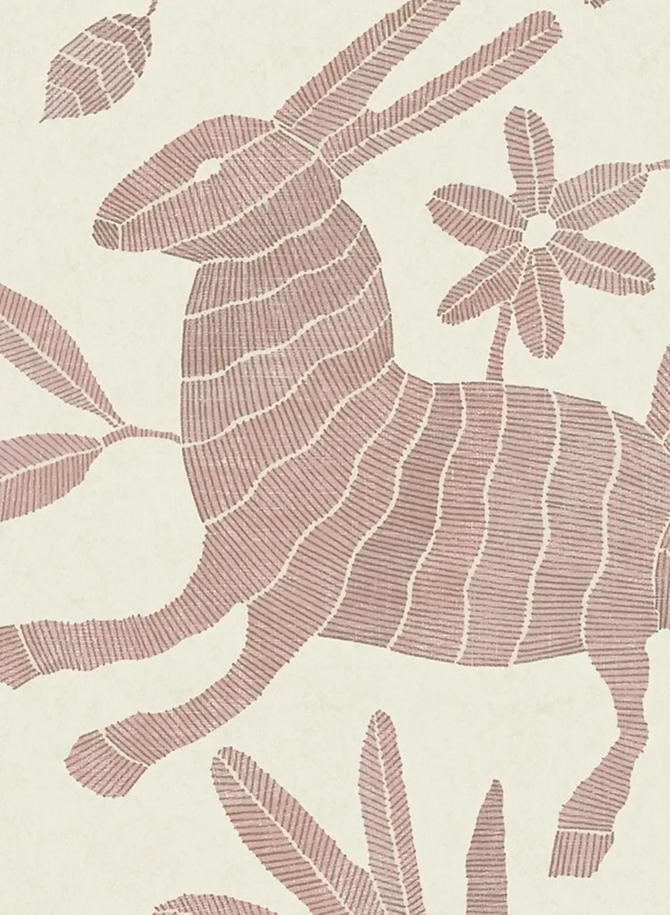 Lewis & Wood Carta da parati Otomi - Bunny Pink