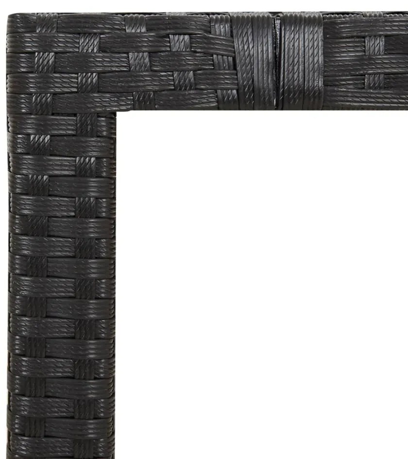 Set da pranzo da giardino 9 pz con cuscini nero in polyrattan