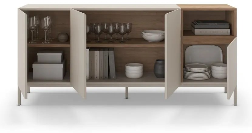 Cassettiera color crema 180x80 cm Cailin - Marckeric