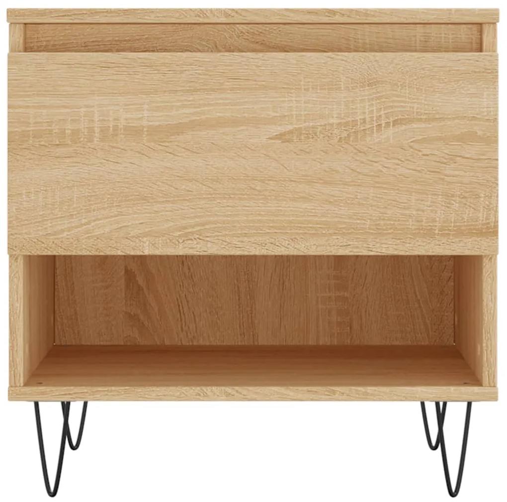 Tavolino rovere sonoma 50x46x50 cm in legno multistrato