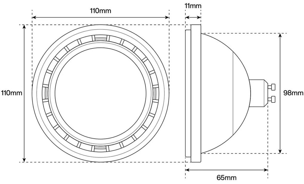 Lampada AR111 15W 120° Bianca Colore Bianco Caldo 2.700K