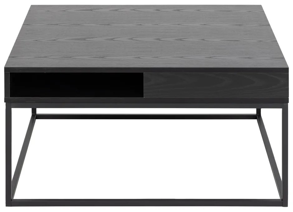 Tavolino da salotto nero con piano effetto frassino 80x80 cm Willford – Actona