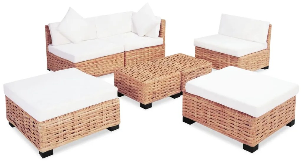 Set divano 18 pz in rattan naturale