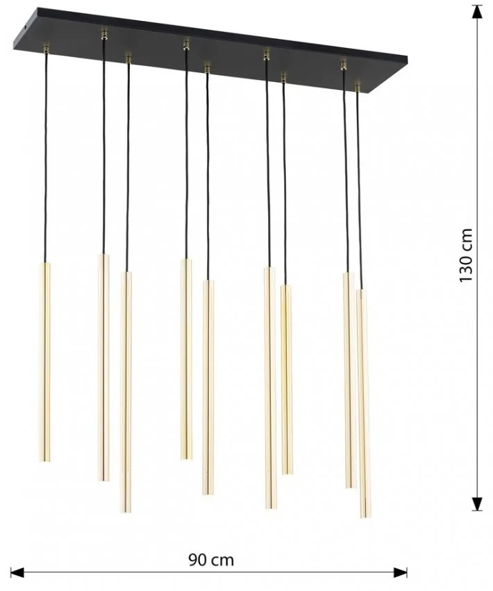 Lampada a Sospensione SELTER 9 BLACK, WHITE e GOLD Colore del corpo Oro