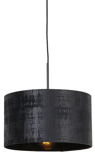 Lampada a sospensione moderna nera con paralume nero 35 cm - Combi