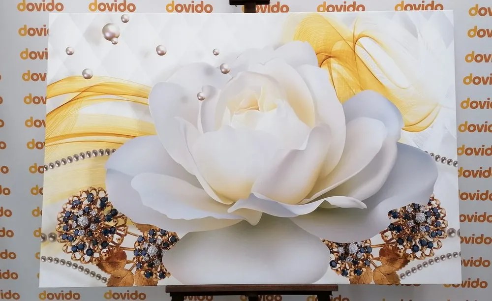 Stampa su tela – Rose di lusso con astrazione