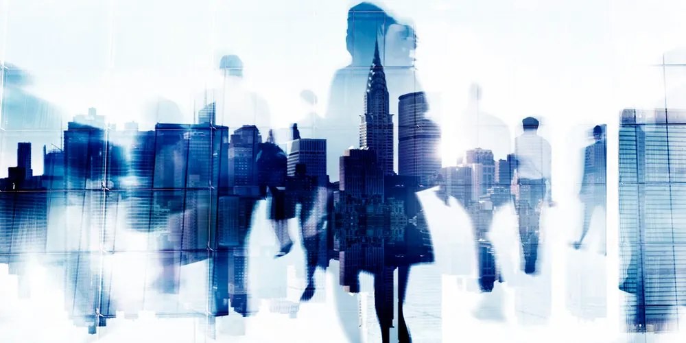 Stampa su tela – Silhouette di uomini d'affari