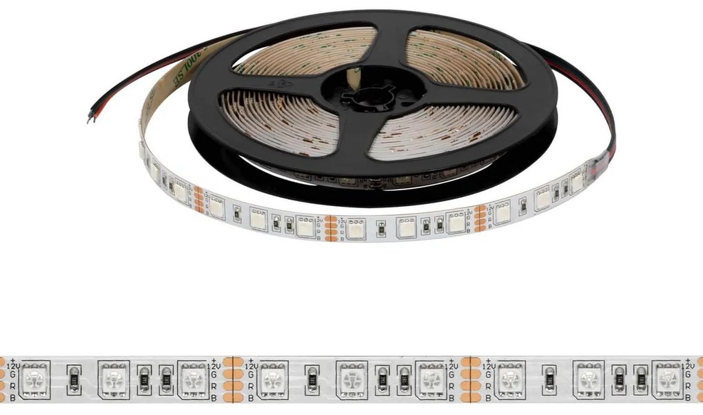 Striscia LED 5050/60 12V IP20 144W/m  5m - RGB Colore RGB