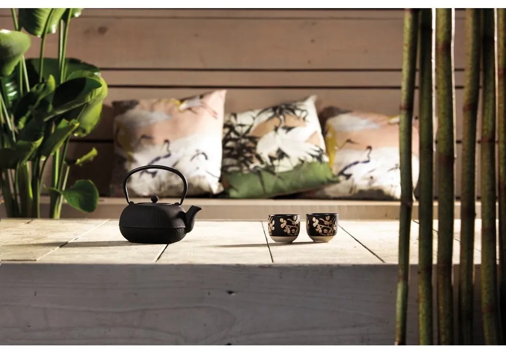 Set da tè in porcellana nera e lega Sichuan - Bredemeijer