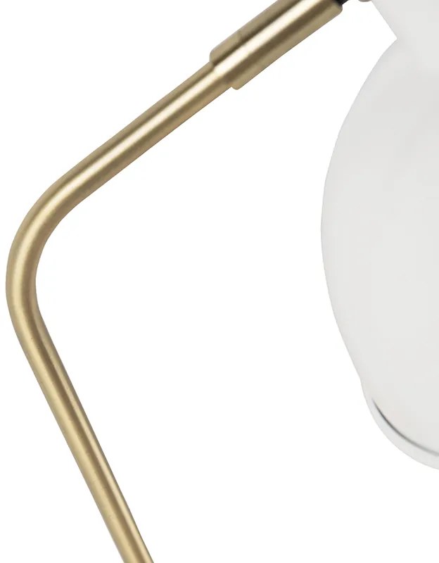 Lampada da tavolo retrò bianca con bronzo 38cm - Milou