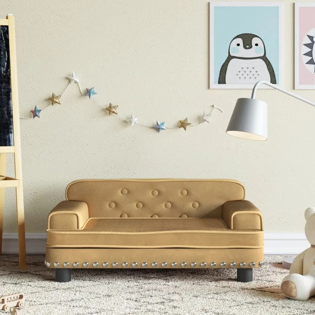 Divano per bambini marrone 70x45x30 cm in velluto