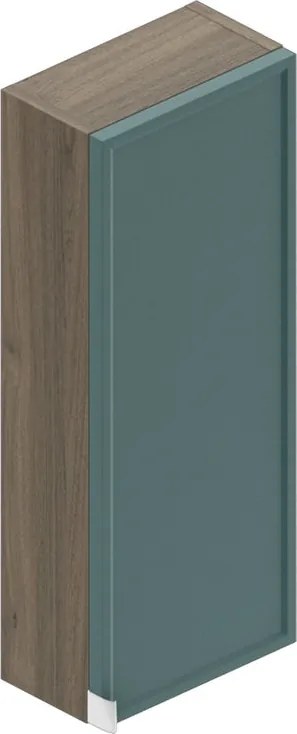 Pensile bagno Quadra rovere cotto/mirto opaco in vetro, 1 anta apertura da destra e sinistra P 16 x L 30 x H 75 cm