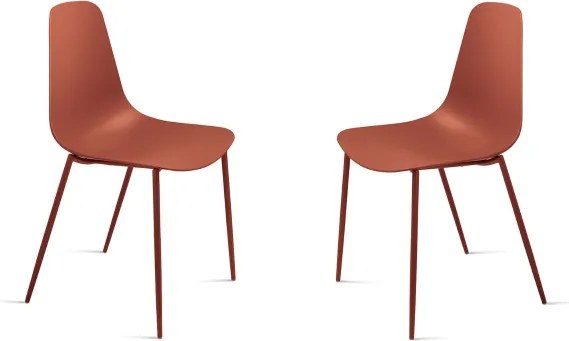 Sedia in polipropilene Ruggine con gambe in metallo LUANA 2 sedie