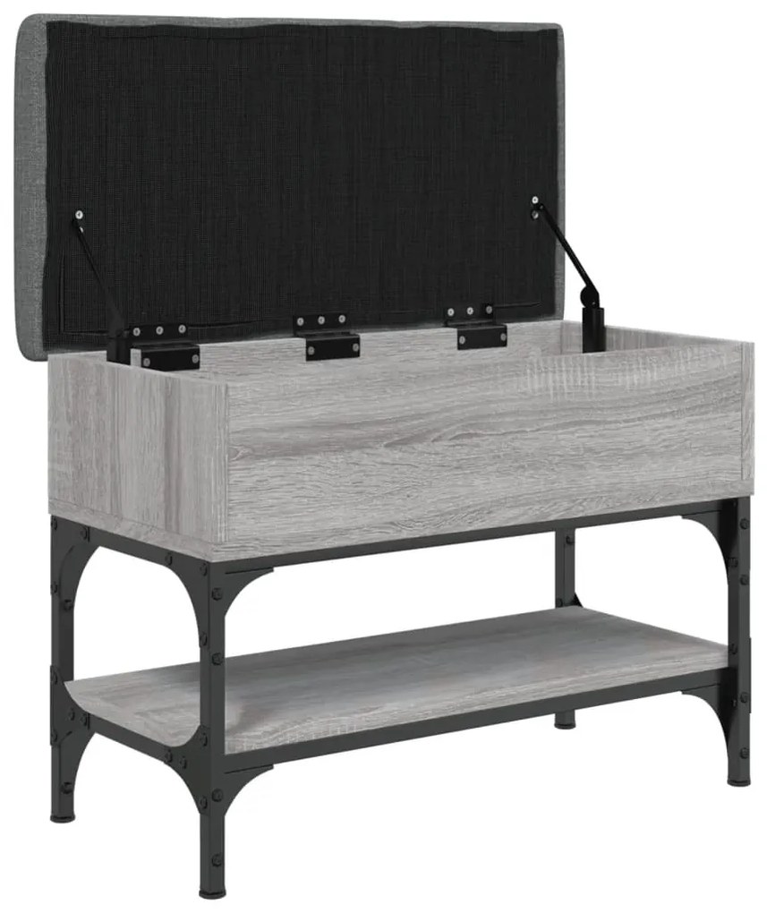 Panca porta scarpe grigio sonoma 62x32x45 cm legno multistrato