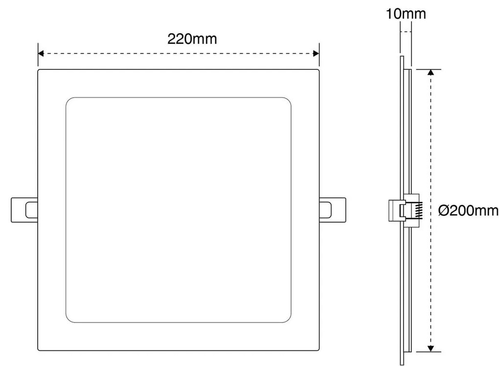 Pannello LED Quadrato 20W 2.000lm Foro 205x205mm Osram chip LED Colore Bianco Naturale 4.000K
