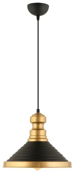 Lampadario sospeso MONZA con cavo 1xE27/40W/230V Ø 30 cm nero/oro