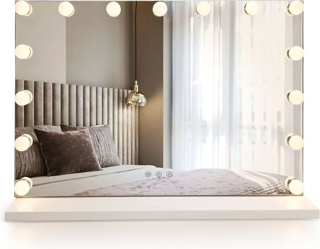 Specchio LED HOLLYWOOD White – 80x60 cm