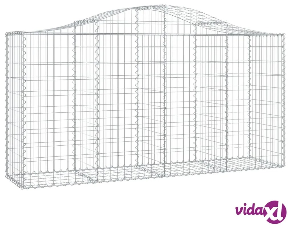 vidaXL Cesti Gabbioni ad Arco 3 pz 200x50x100/120 cm Ferro Zincato