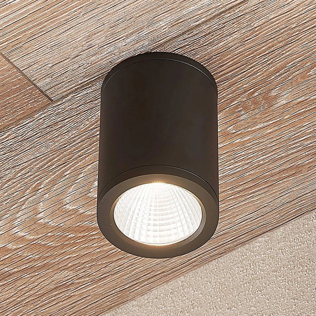 Downlight a LED Embla, alluminio IP54 grigio scuro Embla Lucande, Alluminio / Grigio / Zincato, Alluminio, Moderno, Plafoniere LED
