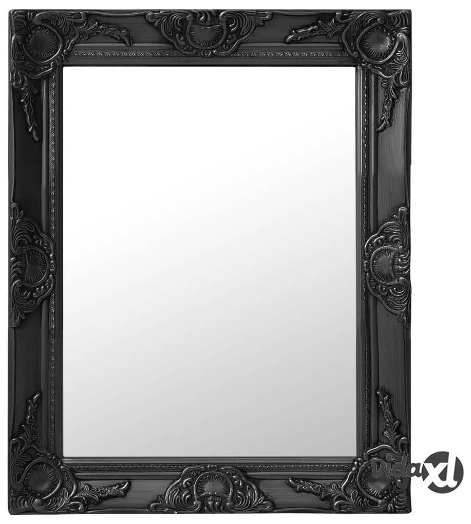 vidaXL Specchio da Parete Stile Barocco 50x60 cm Nero