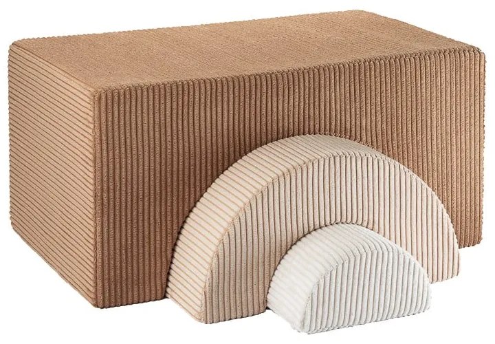 Gioco per psicomotricità marrone in velluto a coste 3 pz altezza totale 37 cm 75x49 cm Rainbow Montessori – Wigiwama