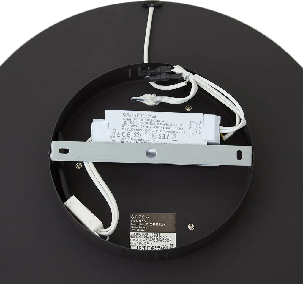 Plafoniera moderna nera con LED integrato e interruttore a 3 vie - Frini