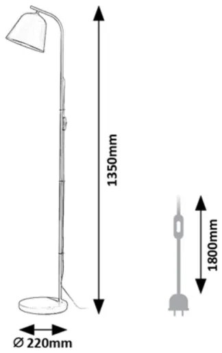 Rabalux 3096 - Lampada da terra MALIA 1xE27/25W/230V