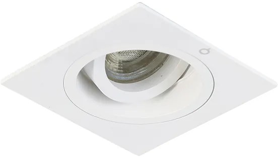 Set di 6 faretti da incasso quadrati bianchi orientabili e inclinabili - Chuck