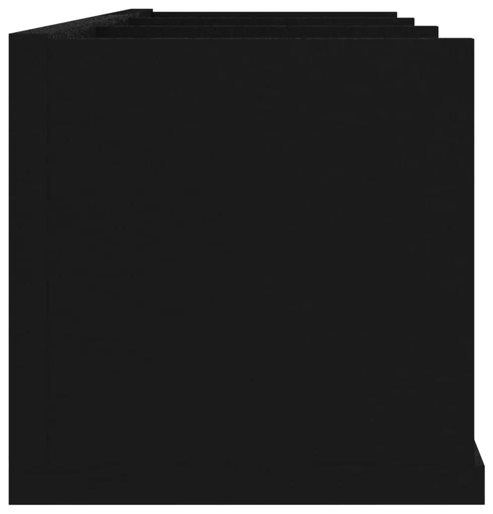 Scaffale porta cd a parete nero 75x18x18 cm in truciolato