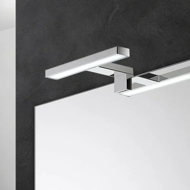 Lampada LED per specchio 18 cm cromo lucido con doppia installazione