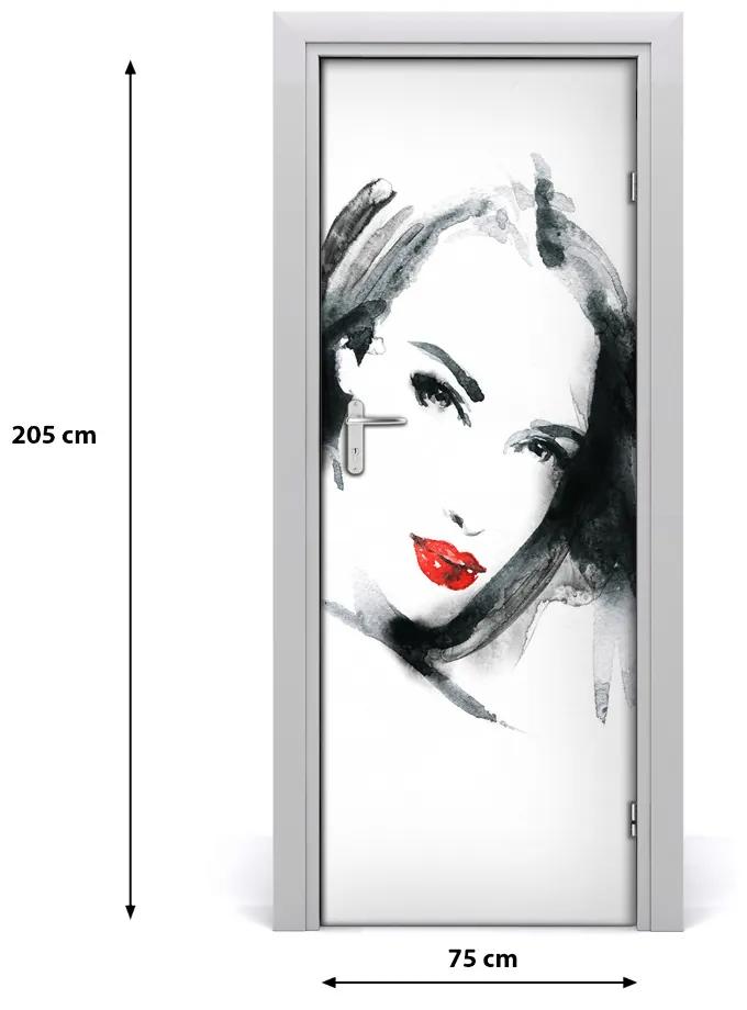 Rivestimento Per Porta Ritratto di una donna 75x205 cm
