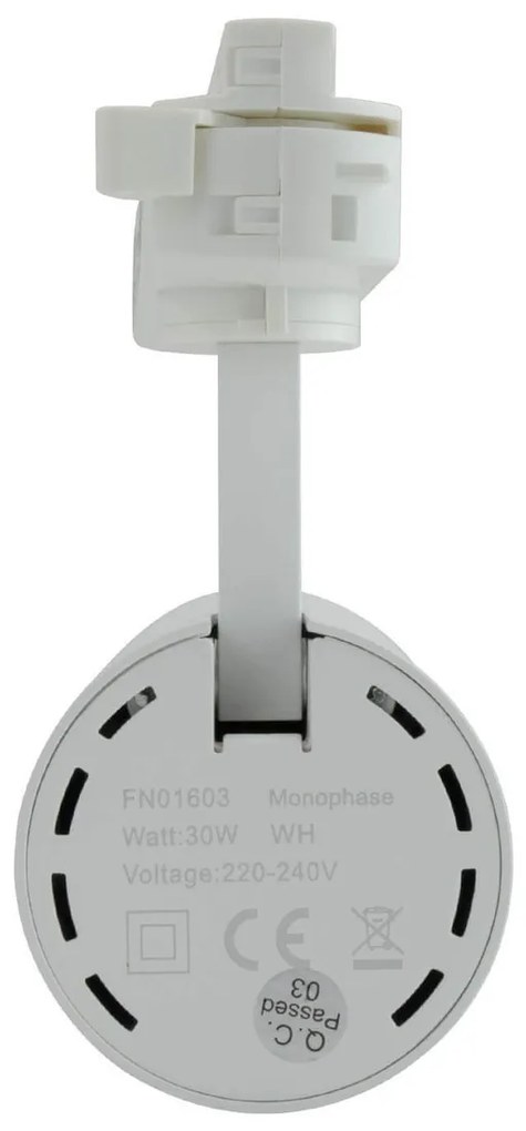 Faro LED 30W Monofase 38°/60° 130lm/W CRI92 no Flickering Colore Bianco Freddo 6.000K