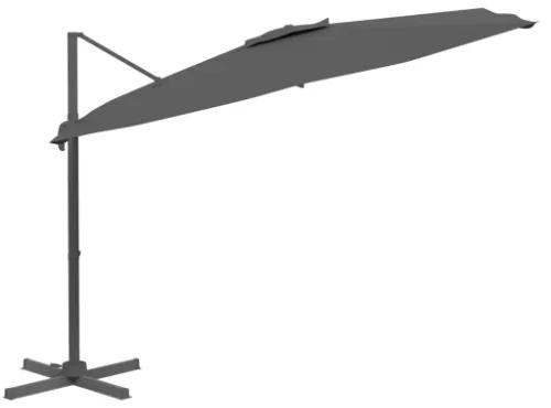 Ombrellone a Sbalzo LED Antracite 400x300 cm