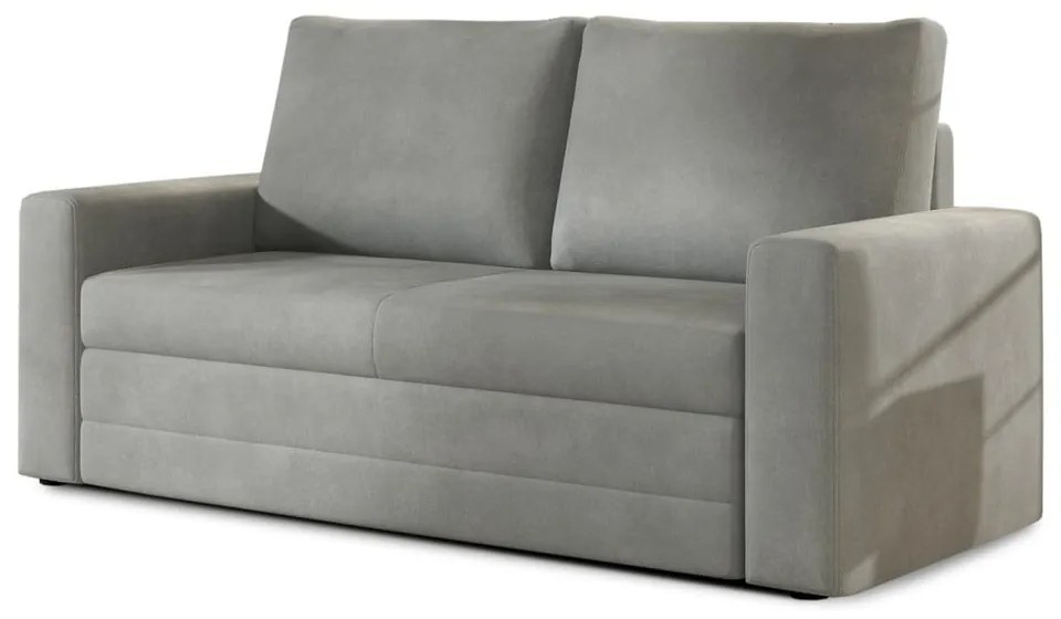 Divano grigio chiaro allungabile/con contenitore e rivestimento in velluto 151 cm Wave – ELTAP