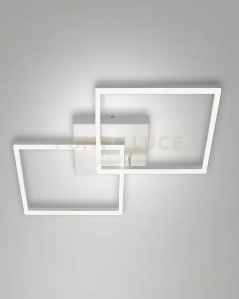 Bard plafoniera bianca l.65x65cm 2 luci a led 3000k - 52w - 5180 ...
