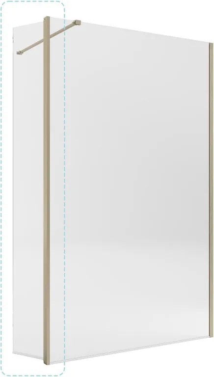 Deflettore walk-in Single L 30 X H200cm, vetro trasparente 8 mm, profilo dorato spazzolato
