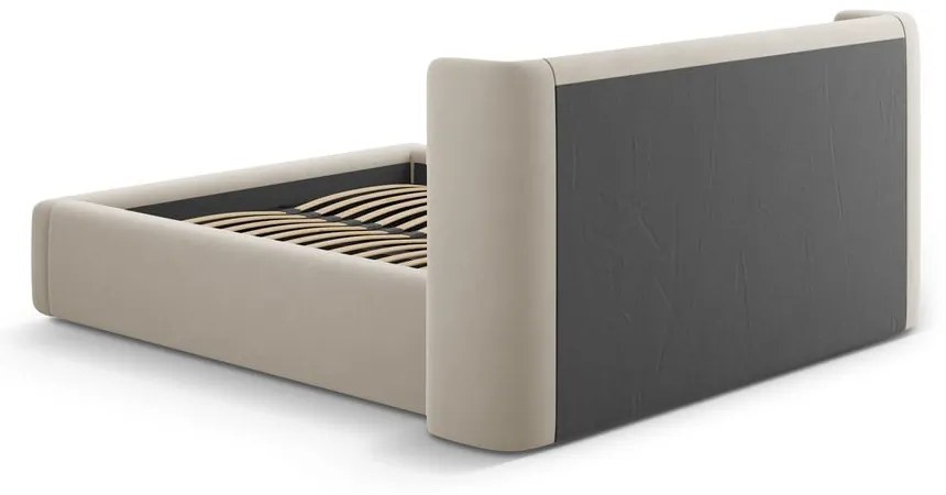 Letto matrimoniale imbottito beige con contenitore con rete inclusa 160x200 cm Jason – Windsor &amp; Co Sofas