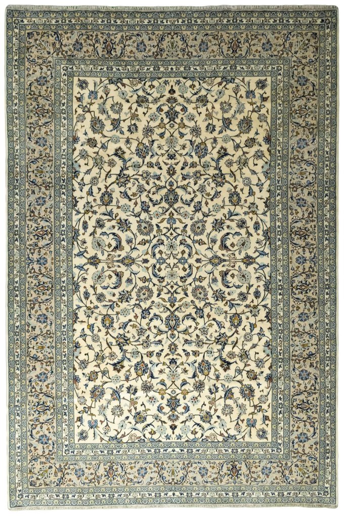 Kashan Tappeto persiano 370 x 250 Beige (Iran) Annodato A Mano