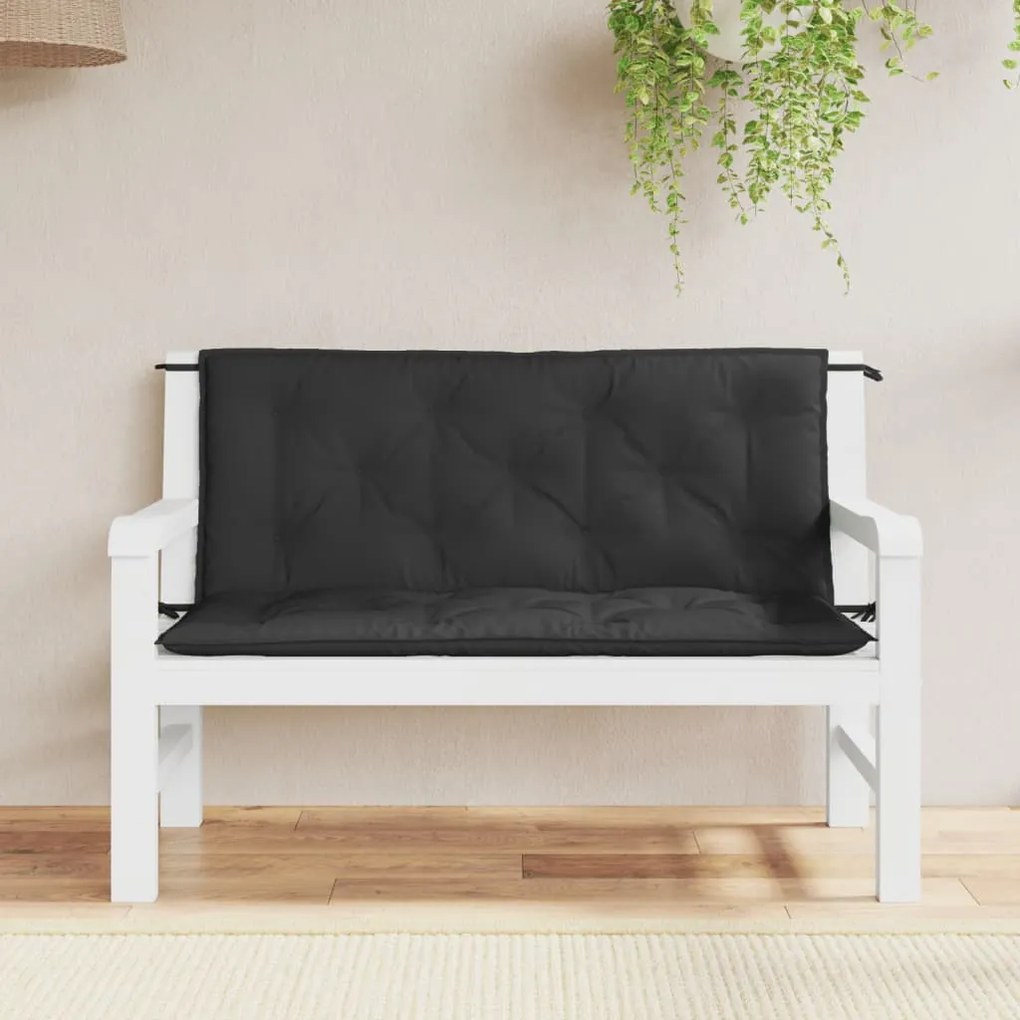 Cuscini Per Panca 2 Pz Neri 120x50x7 Cm İn Tessuto Oxford /