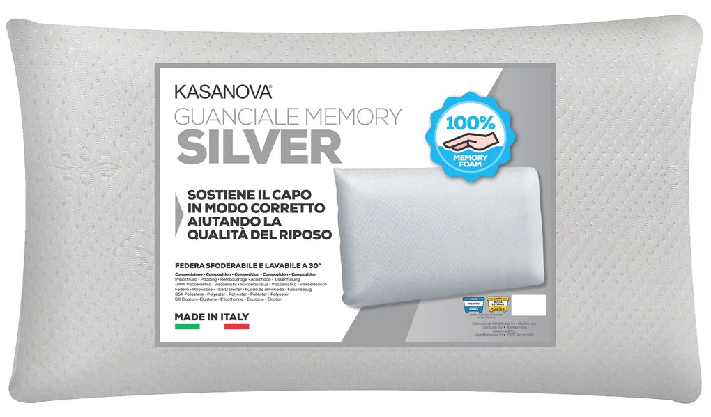 Guanciale memory Silver anallergico e anatomico