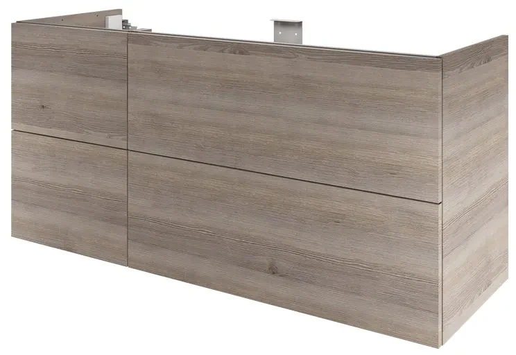 Mobile da bagno sotto lavabo SENSEA Neo lucido L 135 x H 64 x P 48 cm 4 cassetti, lavabo non incluso