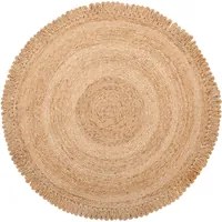 Tappeto Beige Rotondo 140 cm Boho Rustico Spirale Intrecciata Intrecciato Juta Naturale Soggiorno Camera Da Letto Sala Da Pranzo