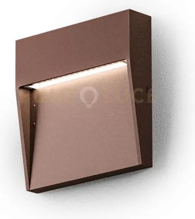 Ges982c- segnapassi ruggine a led 3000k 90lm 3w ip65 10,5cm