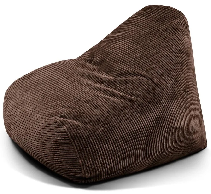 Puof a sacco marrone scuro con rivestimento in velluto a coste Snug 100 – SLOWDOWN