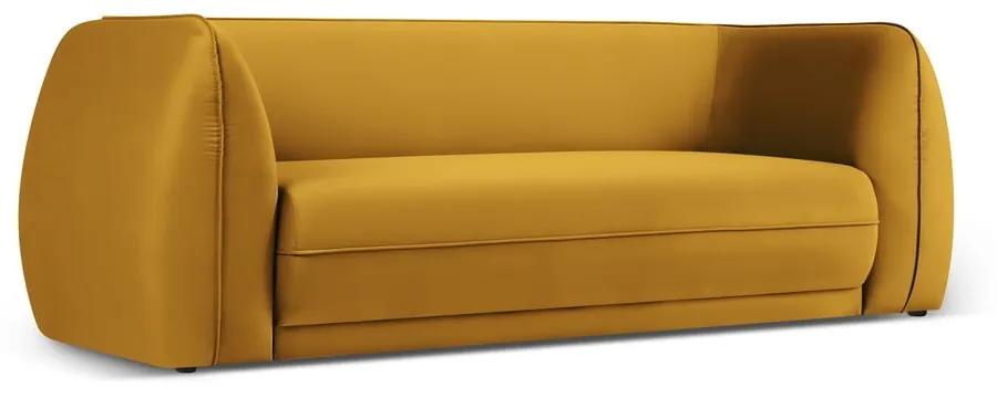 Divano in velluto giallo 225 cm Lando - Micadoni Home