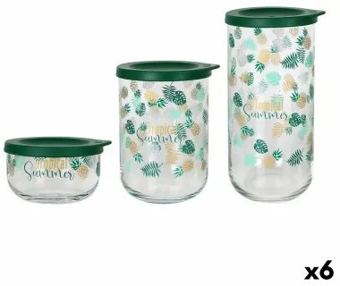 Set di Barattoli LAV Tropical Summer Cristallo 3 Pezzi (6 Unità)