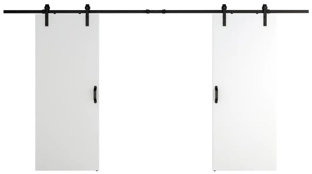 Doppia porta scorrevole - 2 x H205 x L83 cm - MDF + PVC Bianco - VARIN