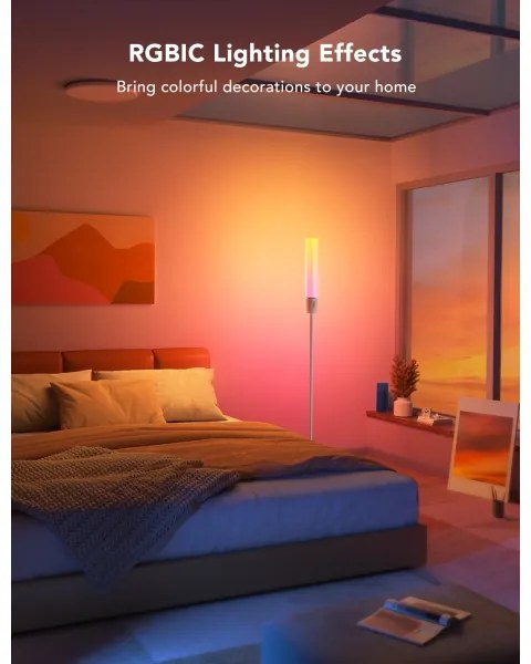 Govee - Lampada da terra dimmerabile a LED CYLINDER SMART RGBICWW 2200-6500K